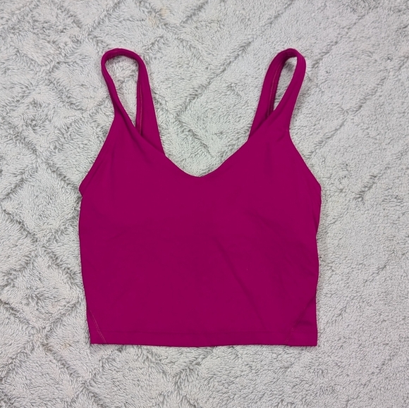 lululemon athletica Tops - Lululemon Top Womens 2 Pink Raspberry Align Tank A/B Tight Fit Cropped Nulu